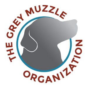 the grey muzzle logo stacked version